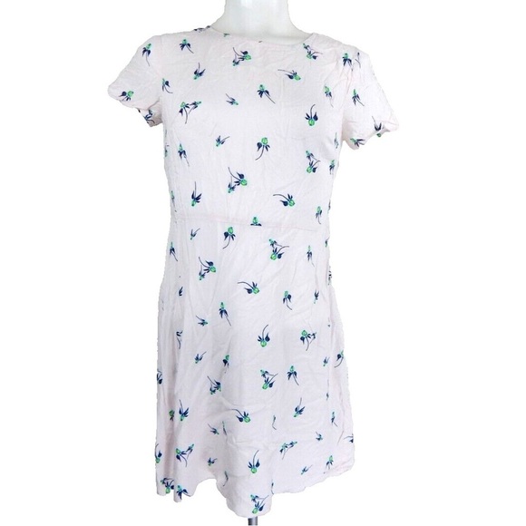 Free People Light Blush Pink Floral Print Sheer Short Sleeve Shift Dress - Picture 2 of 9